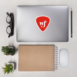 WF Red Guitar Pic Sticker